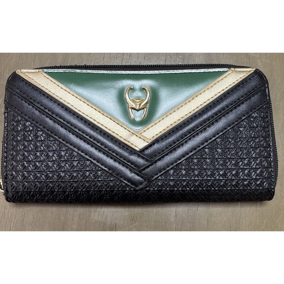 Loungefly Handbags - Loungefly Disney Loki Edition Wallet Black and Emerald Green Marvel Cosplay